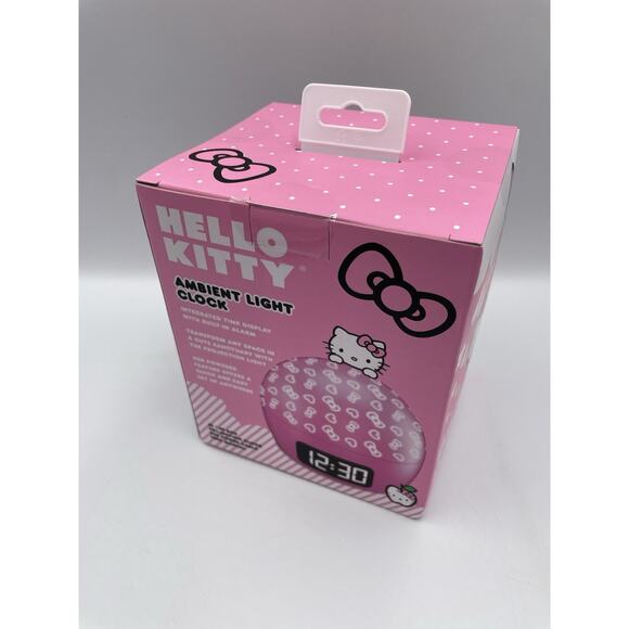 Hello Kitty Pink Ambient Projection Light Alarm Clock NEW In Box - Picture 3 of 8